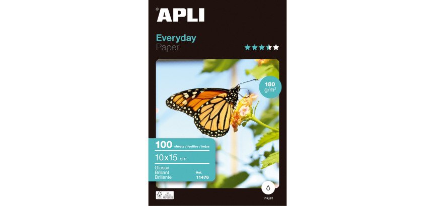 Papel foto Apli Everyday/glossy inkjet 10 x 15cm 180g