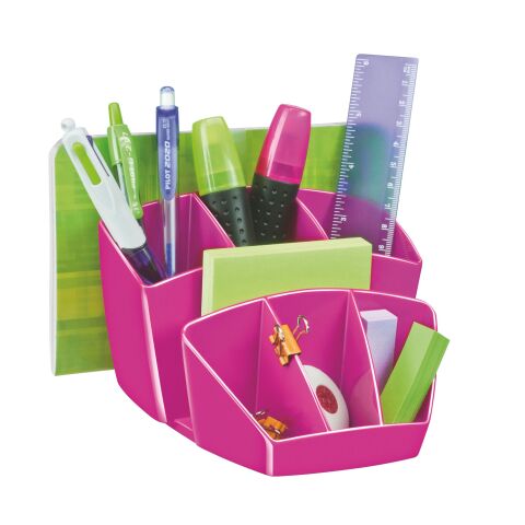 Organizador de escritorio multipot plástico Cep Gloss color rosa