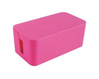 Caja oculta cables y enchufes rosa
