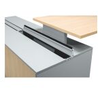 Bureau Optyma met zijkant op bijzetkast en geïntegreerd ladenblok