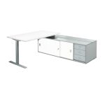 Bureau Idea avec retour sur console et caisson intégré