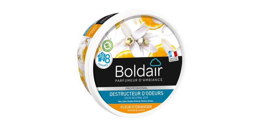 Désodorisant gel Boldair destructeur d'odeurs Fleur d'oranger - Boîte de 300 g