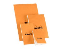 Bloc de bureau Rhodia 11 x 17 cm agrafé orange n°14 - quadrillé 5 x 5 - 80 pages