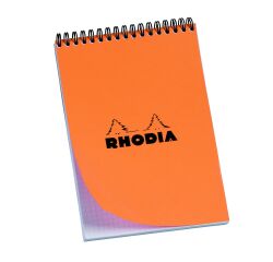 Bloc de bureau Rhodia 14,8 x 21 cm spirale orange n°16 - 5 x 5 - 80 feuilles