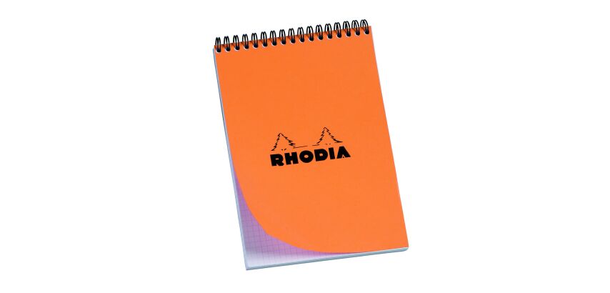 Schreibblock Rhodia orange Spirale 80 Seiten 5 x 5 n°16 Format 14,8 x 21 cm