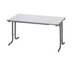 Table rectangulaire pliante plateau gris clair L 140 x P 70 cm - Classique