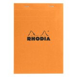 Schrijfblok Rhodia oranje geniet 80 vellen geruit 5 x 5 n°16 formaat 14,8 x 21 cm