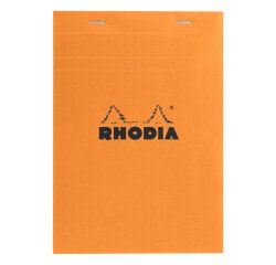 Bloc de bureau Rhodia 14,8 x 21 cm agrafé n°16 orange -quadrillé  5 x 5 - 80 pages