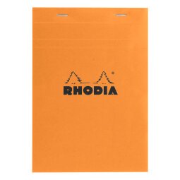 Writing block Rhodia orange stapled 80 sheets 5 x 5 n°16 size 14.8 x 21 cm