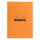 Bloc de bureau Rhodia 14,8 x 21 cm agrafé n°16 orange -quadrillé  5 x 5 - 80 pages