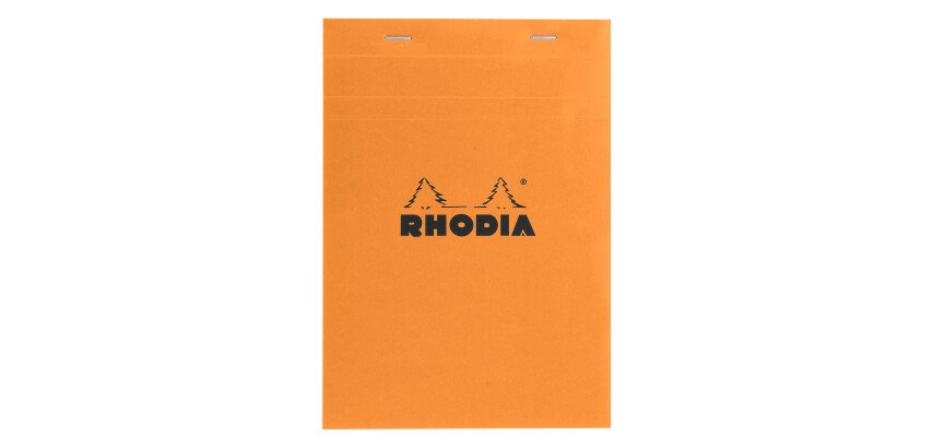 Schrijfblok Rhodia oranje geniet 80 vellen geruit 5 x 5 n°16 formaat 14,8 x 21 cm