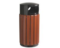 Round waste bin 40 liters Rossignol outside wood