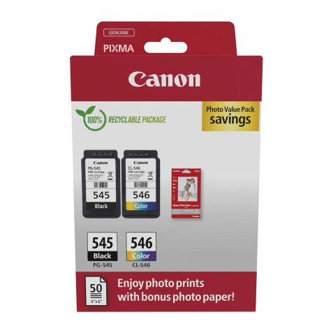 Canon PG-545/CL-546 Original Ink Cartridge Black, Cyan, Magenta, Yellow Pack of 2 Multipack