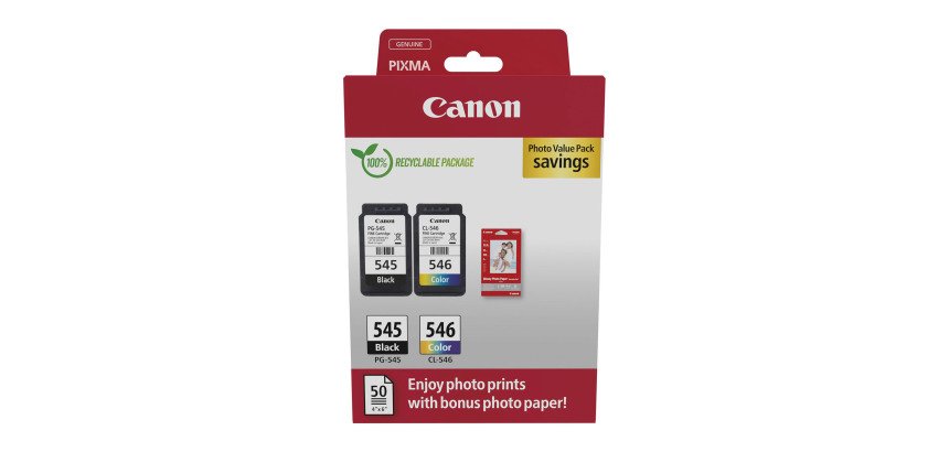 Canon PG545 CL546 Pack cartouche de 4 couleurs pour imprimante jet d'encre