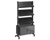 Mobiele presentatietoonbank Easydisplay, groot formaat met opslagruimte, zwart