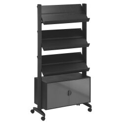 Présentoir mobile universel avec coffre noir