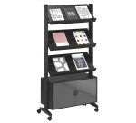 Présentoir mobile universel avec coffre noir