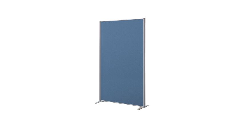 Solid acoustic partition B-Zen - Bondai fabric - Fixed foot in aluminum color