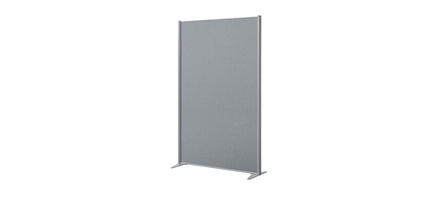Solid acoustic partition B-Zen - Bondai fabric - Fixed foot in aluminum color