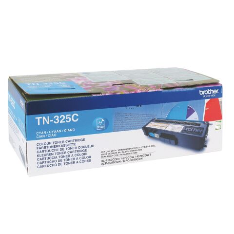 Brother TN-325 toner original cian de capacidad estándar (3500 páginas)