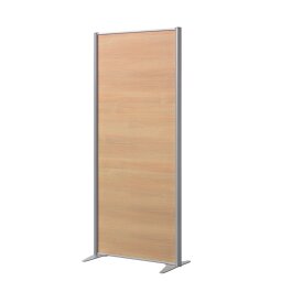 Cloison de séparation pleine B-Zen - Bois antibactérien - L 81 x H 180 cm - Pied fixe