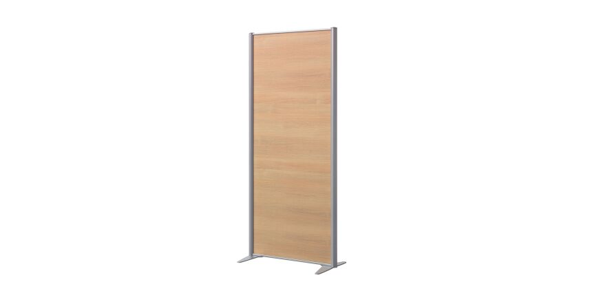Cloison de séparation pleine B-Zen - Bois antibactérien - L 81 x H 180 cm - Pied fixe