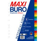 Pak van 20 alfabetische tabbladen in polypropyleen veelkleurig Maxiburo