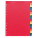 Set of 20 alphabetical dividers in polypropylene multicoloured Maxiburo