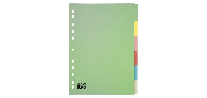 Jeu de 6 intercalaires 3/10e neutres bristol couleur - Maxiburo