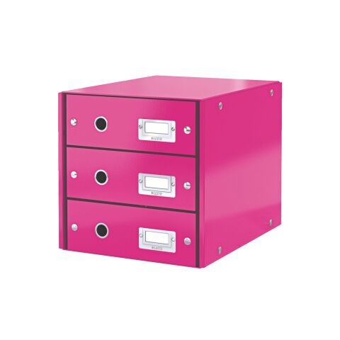 Módulo de clasificación Leitz Click & Store Wow 3 cajones de color rosa
