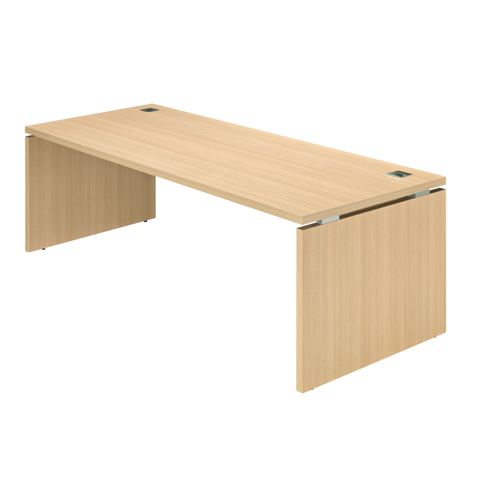 Bureau droit L 180 x P 90 cm, piètement plein bois - Milano