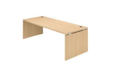 Bureau droit Direction Bruneau Shiny piètement plein bois