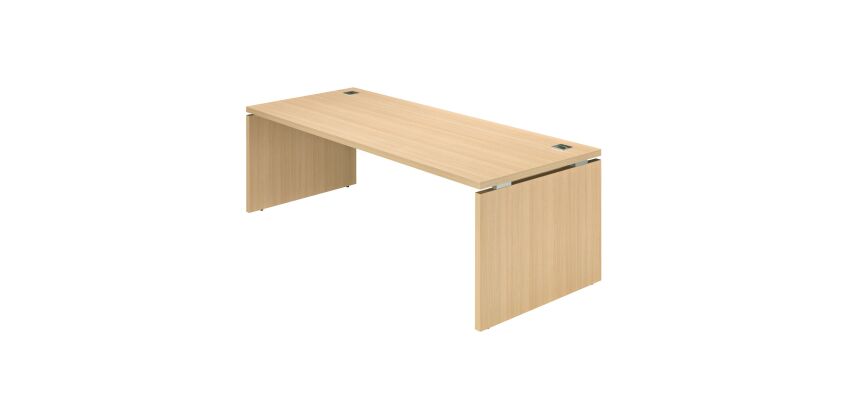Bureau droit L 160 x P 90 cm, piètement plein bois - Milano