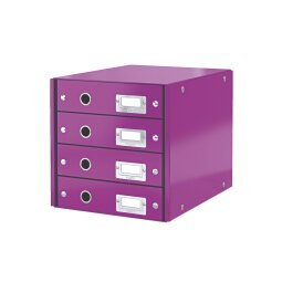 Módulo de clasificación Leitz Click & Store Wow 4 cajones de color violeta