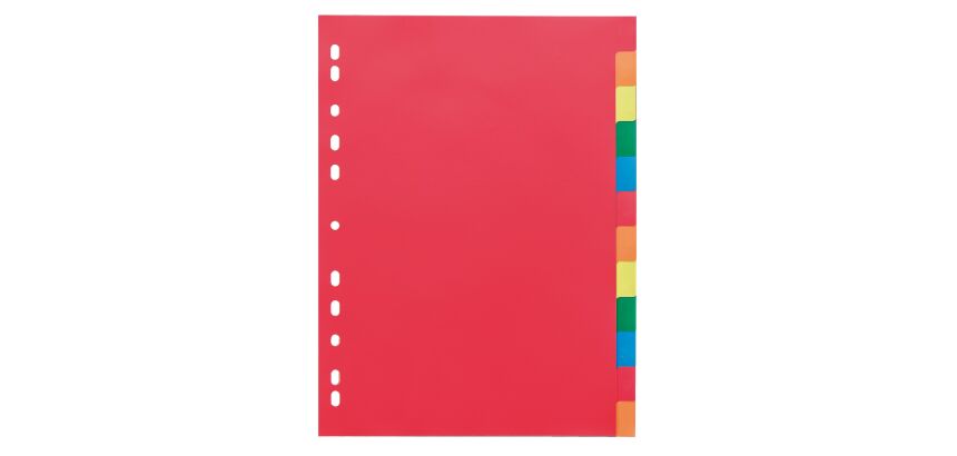 Jeu de 12 intercalaires neutre polypropylène 12/100e couleur - Maxiburo