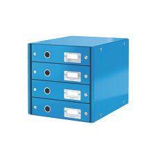 Module de classement Leitz Click&Store Wow 4 tiroirs bleu