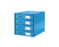 Module de classement Leitz Click&Store Wow 4 tiroirs couleur - bleu