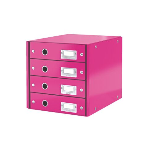 Módulo de clasificación Leitz Click & Store Wow 4 cajones de color rosa