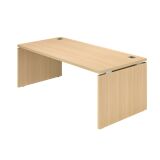 SCRIVANIA DIREZIONALE SHINY 180CM ROVERE CON GAMBE IN LEGNO MASSICCIO