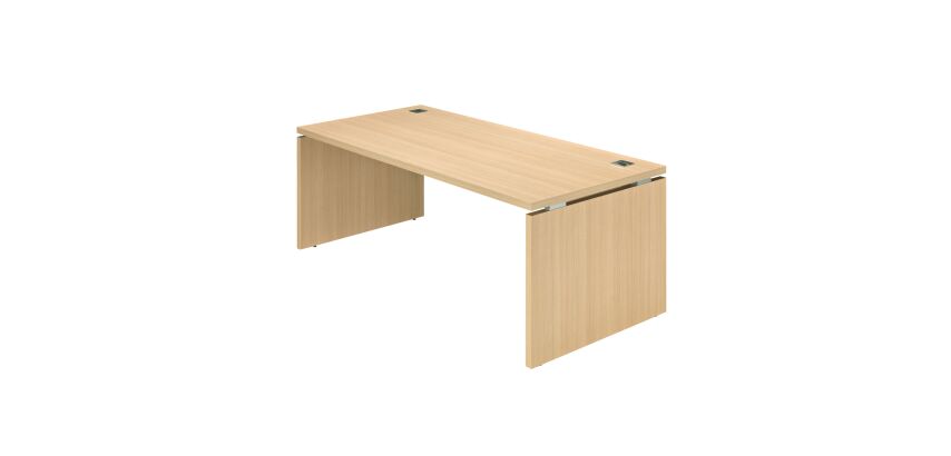 Bureau droit Direction Bruneau Shiny piètement plein bois