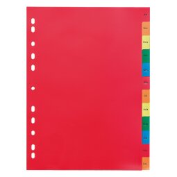 Set of 12 monthly dividers in polypropylene multicoloured Maxiburo