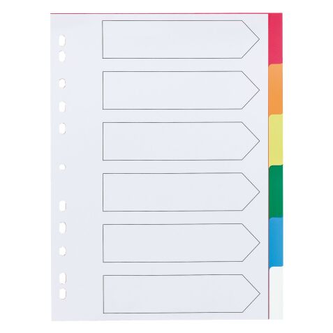 Set of 6 dividers in polypropylene coloured Maxiburo