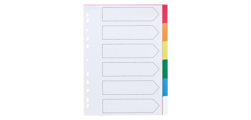 Jeu 6 intercalaires polypropylène couleur Maxiburo