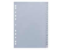 Set of 20 alphabetical dividers in polypropylene grey Maxiburo
