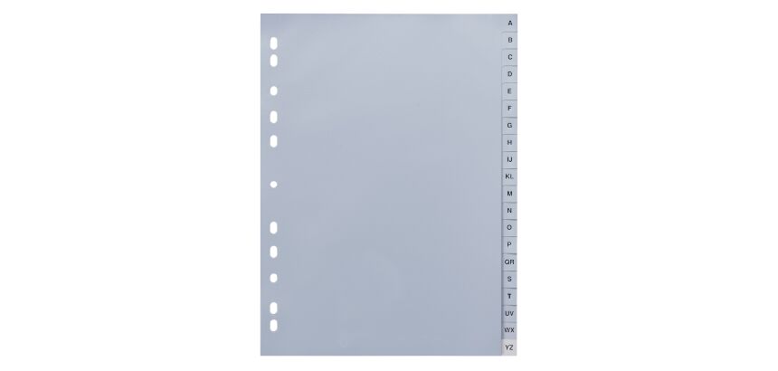 Jeu de 20 intercalaires alphabétiques polypropylène gris 12/100e - Maxiburo