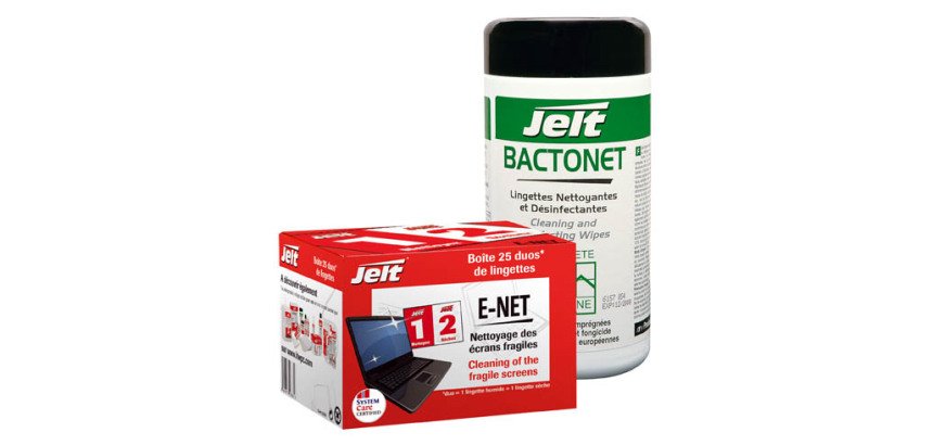 Pack lingettes Jelt pour écrans et surfaces plastiques