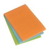 Lined notes Post-it Super Sticky 101 x 152 mm assorted neon colours - Block of 45 sheets