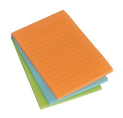 Linierte Zettel Post-it Super Sticky 101 x 152 mm sortierte Neon Farben - Block von 45 Blatt