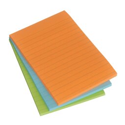 Notes lignées Boost Super Sticky Post-it 101 x 152 mm assortis - bloc de 45 feuilles