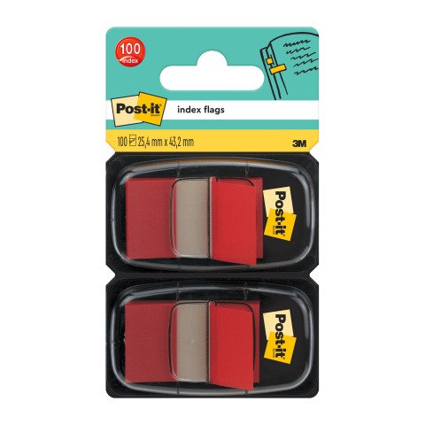 Marcapáginas Index 2 dispensadores Medianos Post-it Rojo